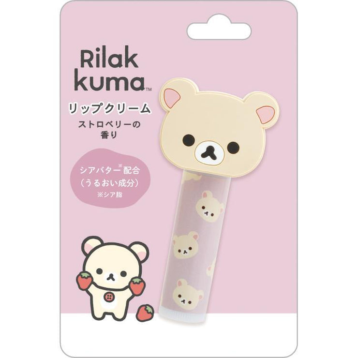 [Rilakkuma] Lip Balm with Mascot - Korilakkuma (Strawberry Scent) San-X Official Japan