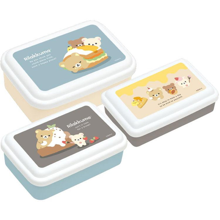 [Rilakkuma] Nested Lunch Box Set of 3 (Bento Box) San-X Official Japan 2024