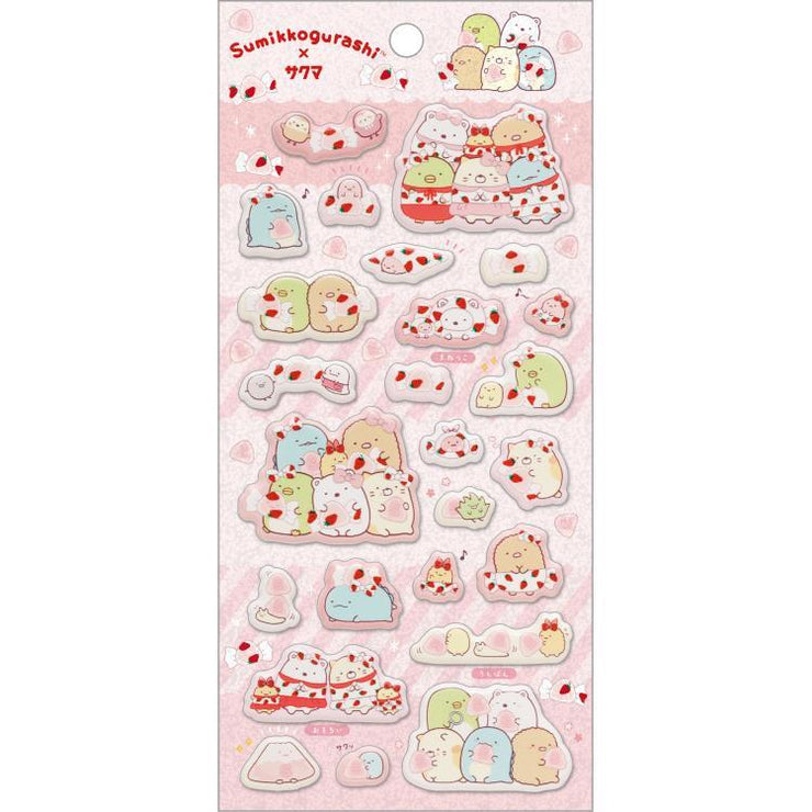 [Sumikko Gurashi] - Sumikko Gurashi × Sakuma Ichigo Milk Candy - Funi Funi Sticker Set -A  San-X Official Japan 2024