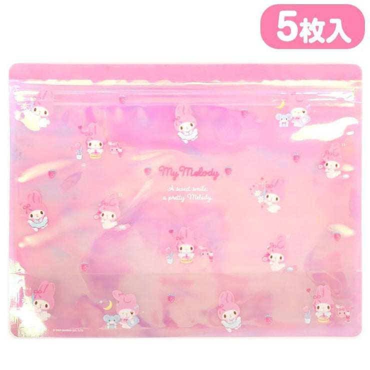 [Sanrio] Aurora Flat Zipper Case 5pcs Set -My Melody [JUN 2023] Sanrio Original Japan