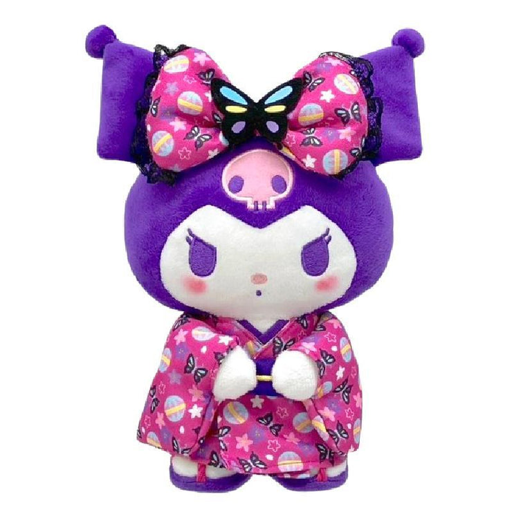 [Sanrio] Kuromi Butterfly Kimono Plush Toy - S-Size Nakajima Japan 2024