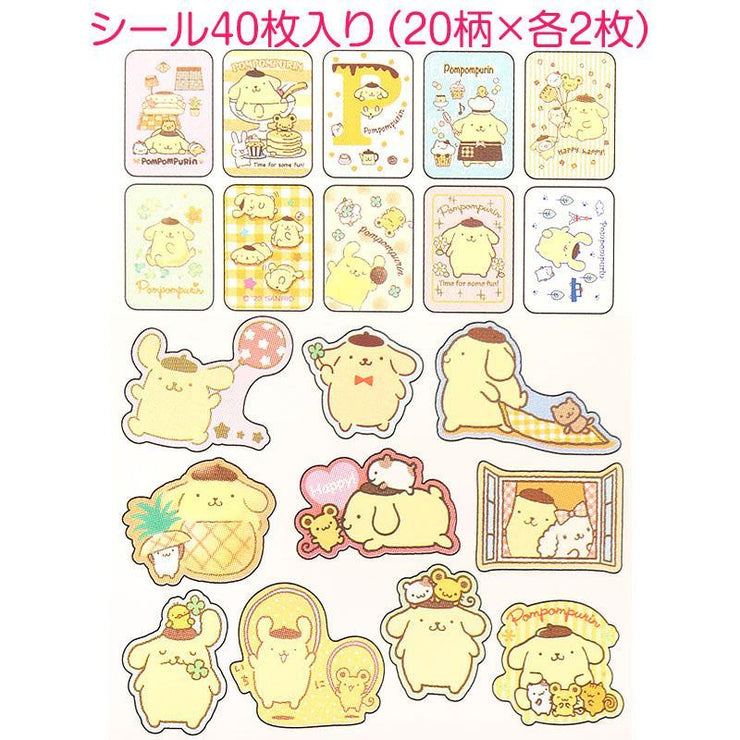 [Sanrio] Flake Sticker and Case Set -Pom Pom Purin [JUL 2023] Sanrio Japan