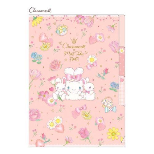 [NEW] Cinnamoroll x Takei Miki -Pastel Bouquet- A5 3Pocket Document Holder 2023 Clothes-pin Japan