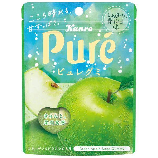 [Gummy Candy] Pure Gummy -Green Apple 52g Kanro Japan