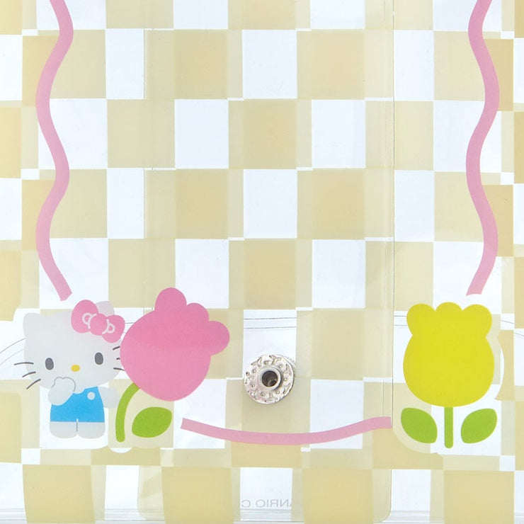 [Sanrio] Pastel Checker Design Series - Charm-Attached Transparent Pouch - Hello Kitty [MAR 2024] Sanrio Original Japan