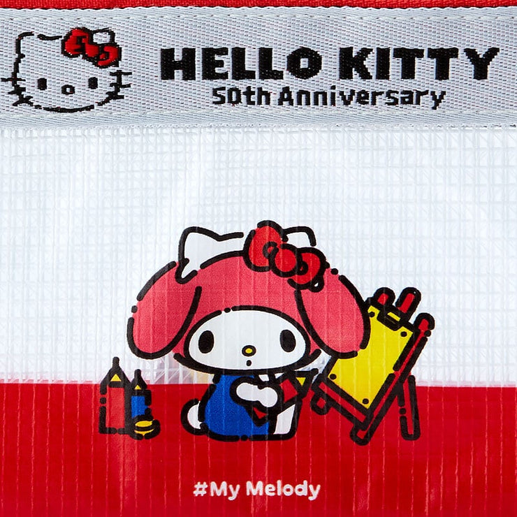 [Sanrio] Hello Kitty 50th -HELLO EVERYONE! Design Series- Vinyl Flat Pouch - My Melody [APR 2024] Sanrio Original Japan