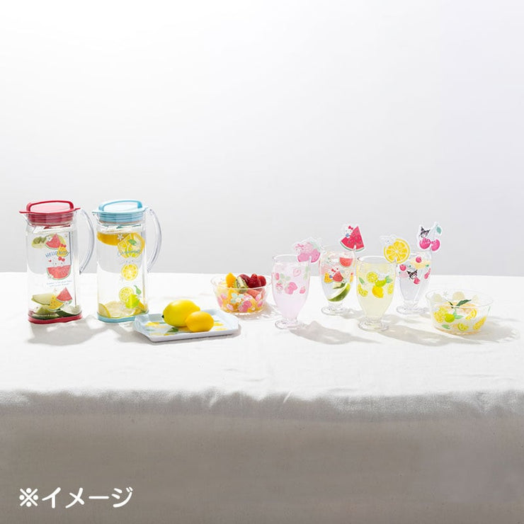 [Sanrio] Melamine Mini Tray -Colorful Fruits -Kuromi [APR 2024] Sanrio Original Japan