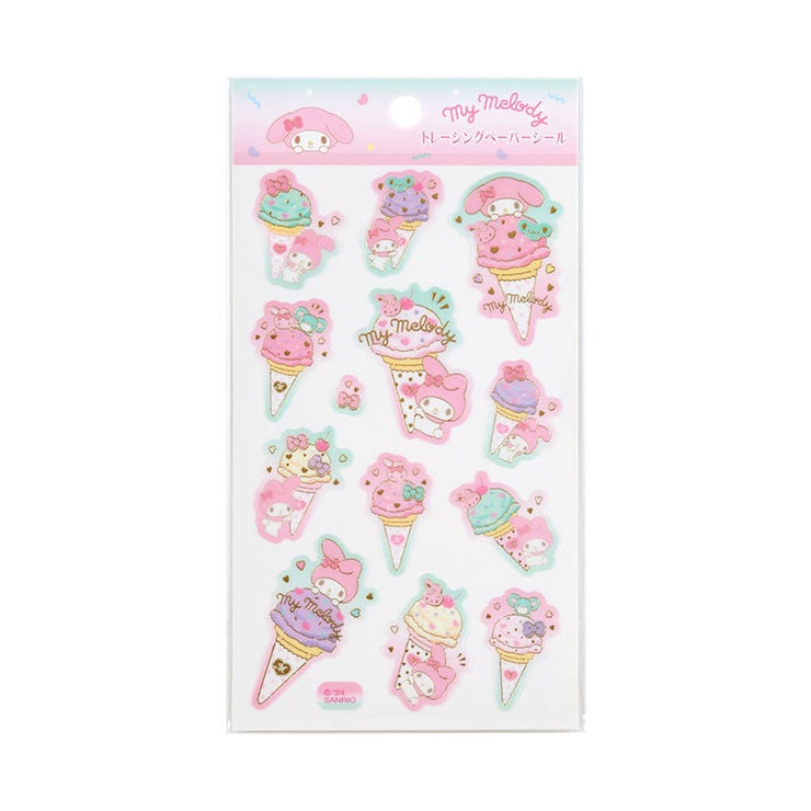 [Sanrio] Ice Party Design Stationery Series- Tracing Paper Stickers -My Melody [MAY 2024] Sanrio Original Japan