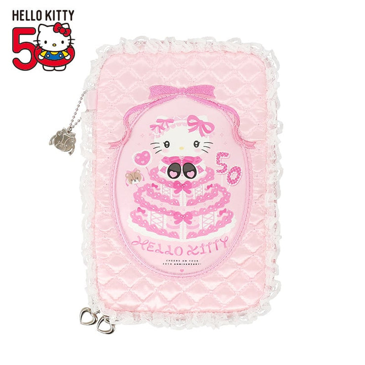 [Sanrio] Hello Kitty 50th Anniversary Pink Quilt Series - Multi Pouch [JUL 2024] Shobido Japan