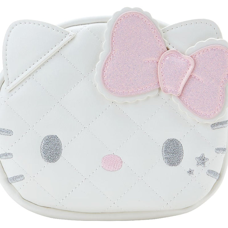 [Sanrio] -Hello Kitty Angel & Little Devil Design Series- Face-Shaped Pouch - Angel [AUG 2024] Sanrio Original Japan