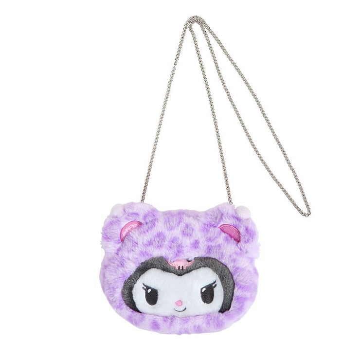 [Sanrio] - Gal Kuma Design Series-  Face-Shaped 2-Way Shoulder Pouch - Kuromi [AUG 2024] Sanrio Original Japan