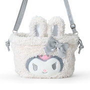 [Sanrio] -Fuwa Fuwa Snow Rabbit Design Series- 2WAY Drawstring Shoulder Bag - Kuromi [DEC 2024] Sanrio Original Japan