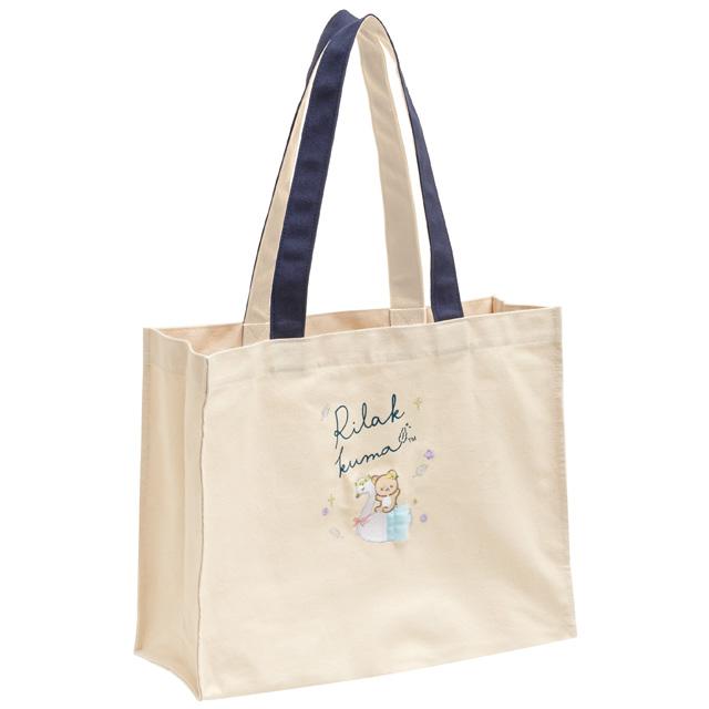 [Clearance][NEW] Rilakkuma -Swan and Golden Flower- Tote Bag San-X Official Japan 2022