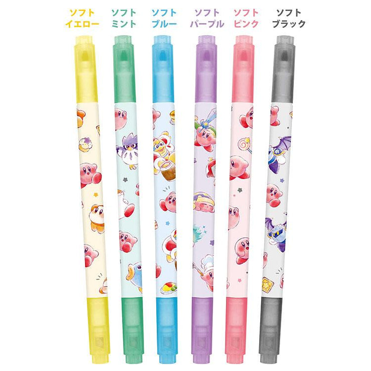 [NEW] Star Kirby Fluorescent Twin Pen 6 Color Set Kamio Japan 2022