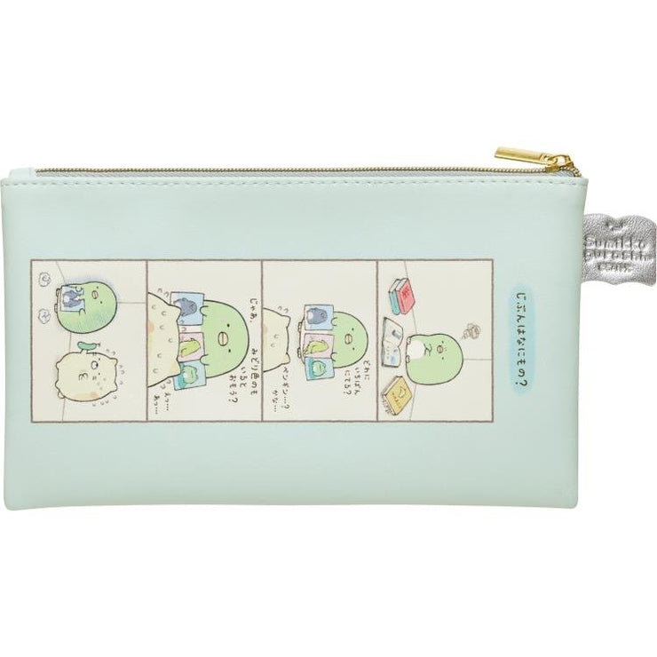 [NEW] Sumikko Gurashi -Picture Book Art Collection- Flat Pouch - Penguin? San-X Official Japan 2022