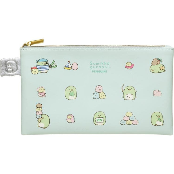 [NEW] Sumikko Gurashi -Picture Book Art Collection- Flat Pouch - Penguin? San-X Official Japan 2022