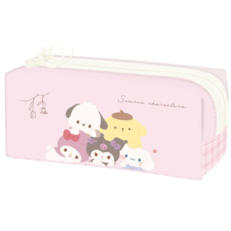 [Clearance][NEW] Sanrio Characters -Twin Zipper Pen Pouch -Chill Time 2023 Kamio Japan