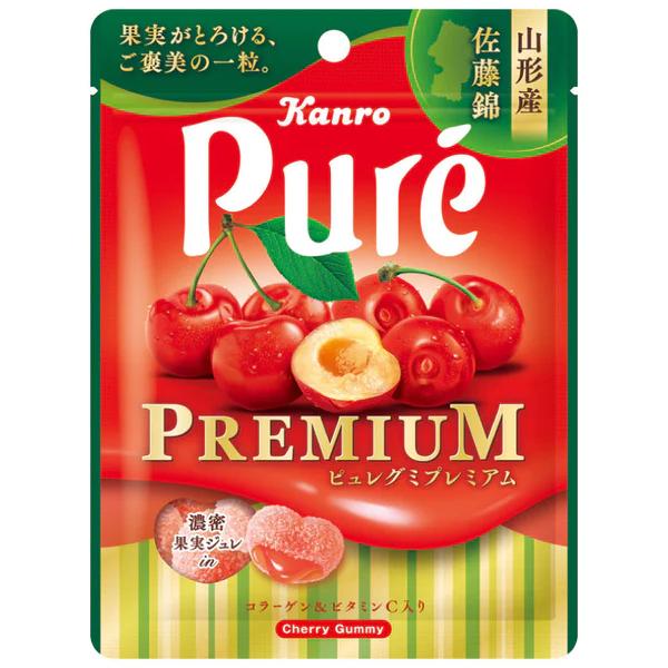 [Gummy Candy] Pure Gummy Premium -Cherry Yamagata Satonishiki 54g Kanro Japan